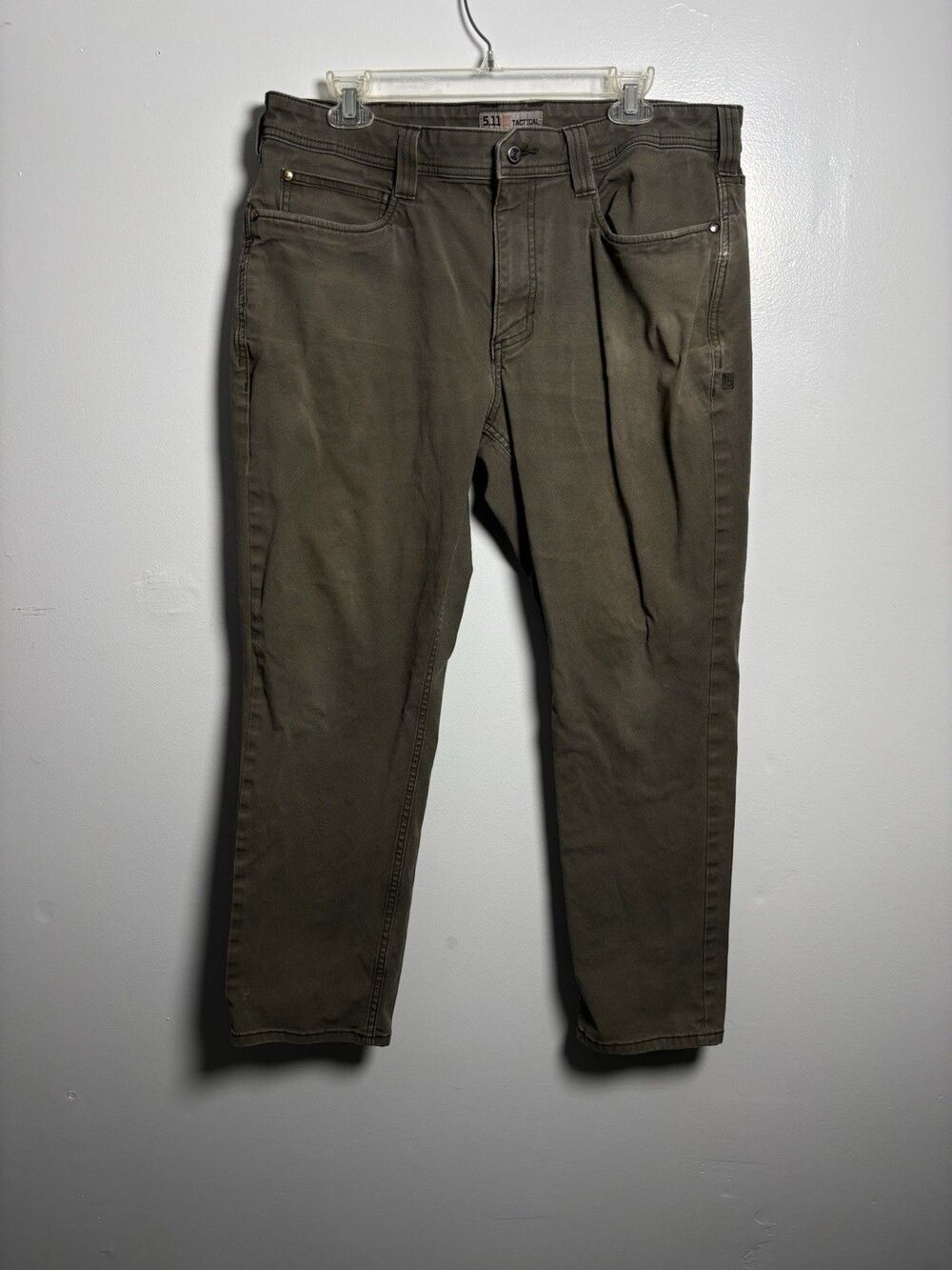 5.11 Tactical Men's 36x30 Green Cargo Utility Pants 5-Pockets Straight Leg
